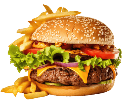 burger and French fries